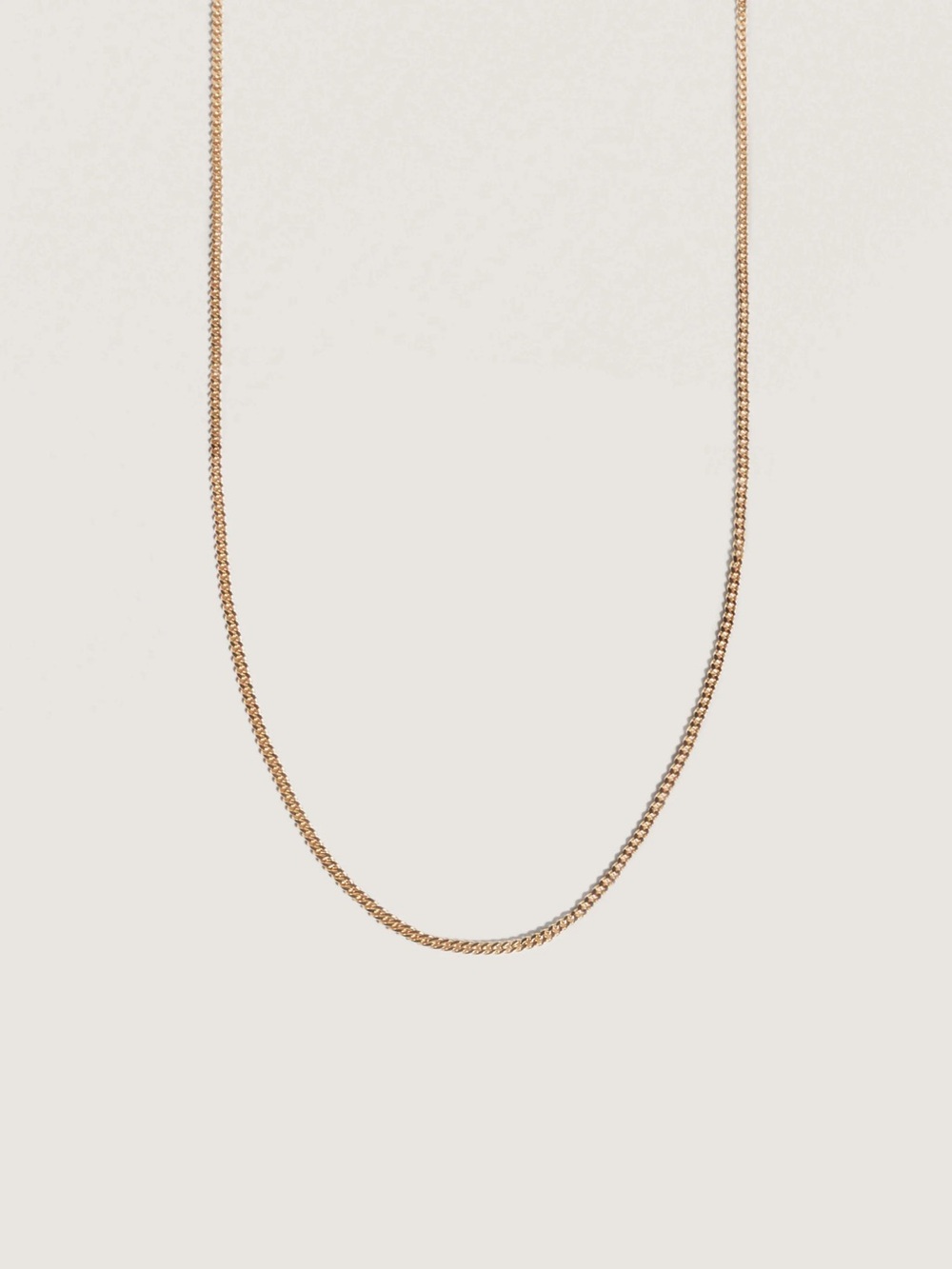 Kinn Studio Petite Capri Curb Necklace 14K Yellow Gold 16 Inches